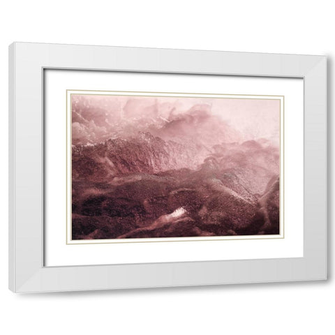 Pink Motion White Modern Wood Framed Art Print with Double Matting by Design Fabrikken