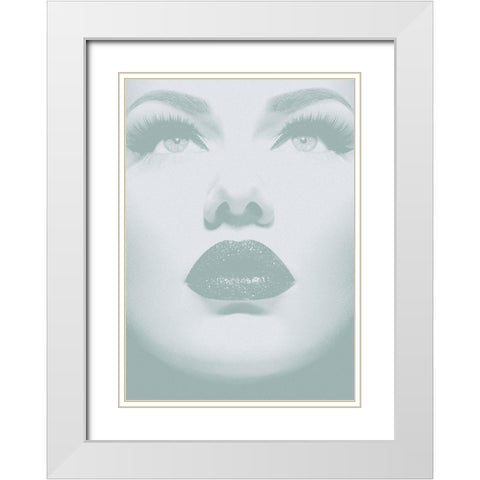 Lashes White Modern Wood Framed Art Print with Double Matting by Design Fabrikken