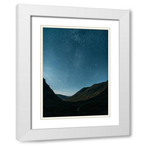 Star Light White Modern Wood Framed Art Print with Double Matting by Design Fabrikken