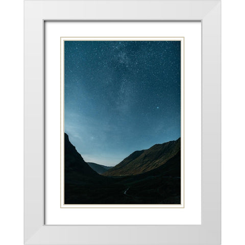 Star Light White Modern Wood Framed Art Print with Double Matting by Design Fabrikken
