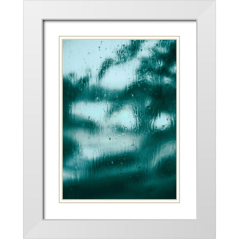 Blue Motion White Modern Wood Framed Art Print with Double Matting by Design Fabrikken