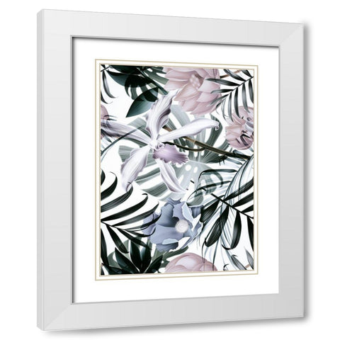 Jungle Fashion 2 White Modern Wood Framed Art Print with Double Matting by Design Fabrikken