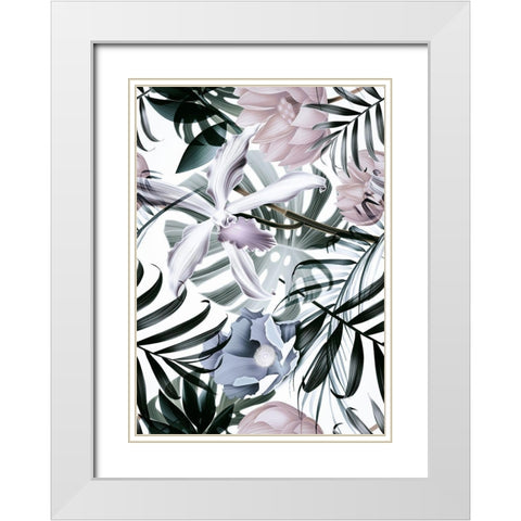 Jungle Fashion 2 White Modern Wood Framed Art Print with Double Matting by Design Fabrikken