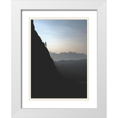 Bishop 4 White Modern Wood Framed Art Print with Double Matting by Design Fabrikken