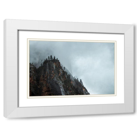 Bishop 5 White Modern Wood Framed Art Print with Double Matting by Design Fabrikken