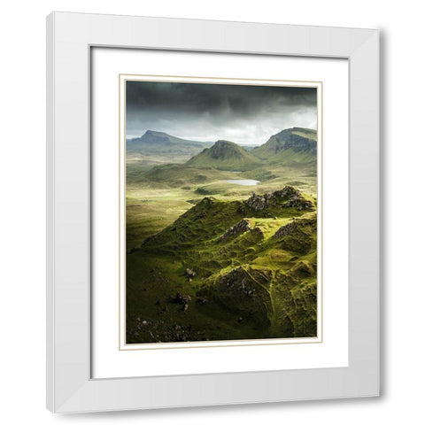 Bishop 7 White Modern Wood Framed Art Print with Double Matting by Design Fabrikken