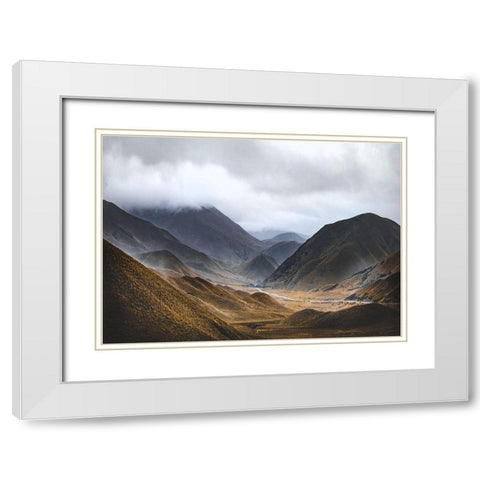 Bishop 9 White Modern Wood Framed Art Print with Double Matting by Design Fabrikken