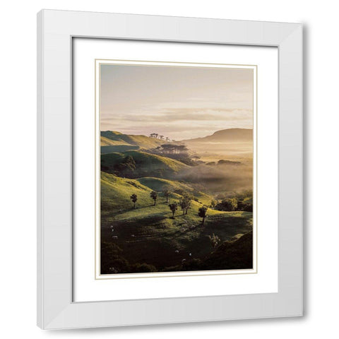 Bishop 18 White Modern Wood Framed Art Print with Double Matting by Design Fabrikken