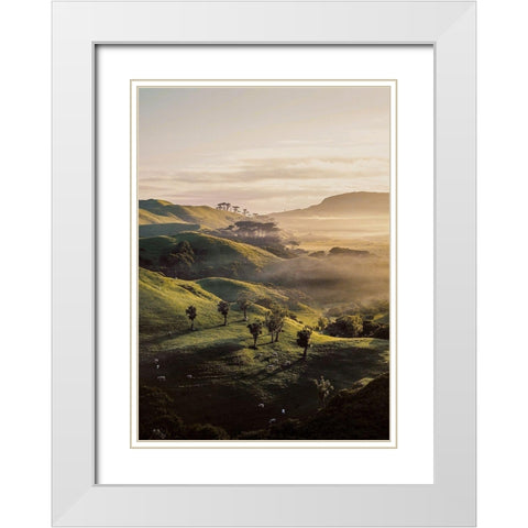 Bishop 18 White Modern Wood Framed Art Print with Double Matting by Design Fabrikken