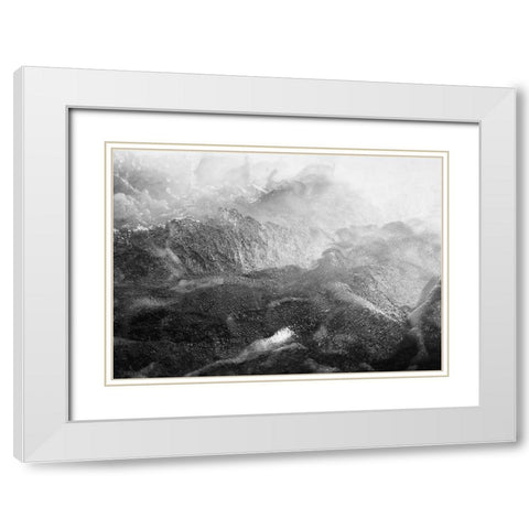 Black Motion White Modern Wood Framed Art Print with Double Matting by Design Fabrikken