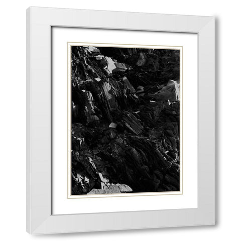 Black Rock White Modern Wood Framed Art Print with Double Matting by Design Fabrikken