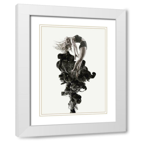 Burst White Modern Wood Framed Art Print with Double Matting by Design Fabrikken