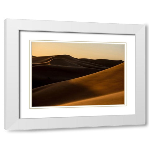 Desert 2 White Modern Wood Framed Art Print with Double Matting by Design Fabrikken