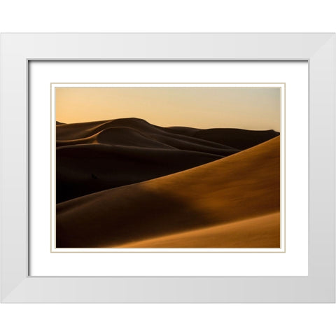Desert 2 White Modern Wood Framed Art Print with Double Matting by Design Fabrikken