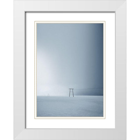 The Connection White Modern Wood Framed Art Print with Double Matting by Design Fabrikken