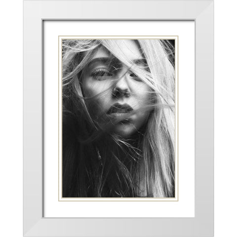 Face 3 White Modern Wood Framed Art Print with Double Matting by Design Fabrikken