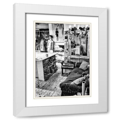 Workspace White Modern Wood Framed Art Print with Double Matting by Design Fabrikken