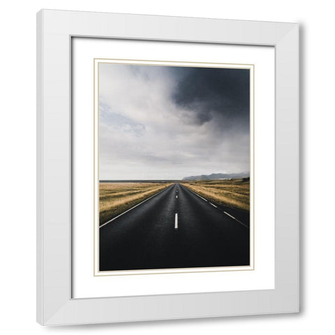 The Way Out White Modern Wood Framed Art Print with Double Matting by Design Fabrikken
