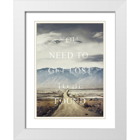 Get Lost White Modern Wood Framed Art Print with Double Matting by Design Fabrikken