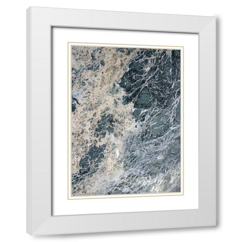 Marble 2 White Modern Wood Framed Art Print with Double Matting by Design Fabrikken