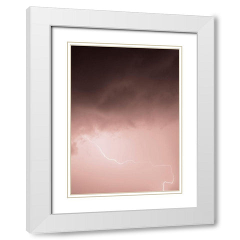 Lightning Pink White Modern Wood Framed Art Print with Double Matting by Design Fabrikken