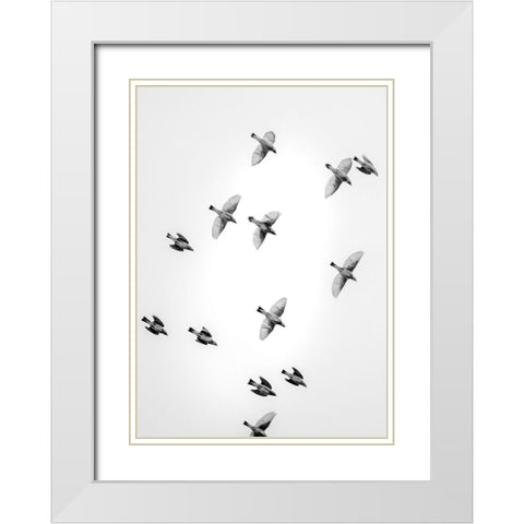In the Sky 1 White Modern Wood Framed Art Print with Double Matting by Design Fabrikken