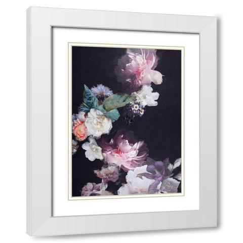 Purple Blossom 1 White Modern Wood Framed Art Print with Double Matting by Design Fabrikken