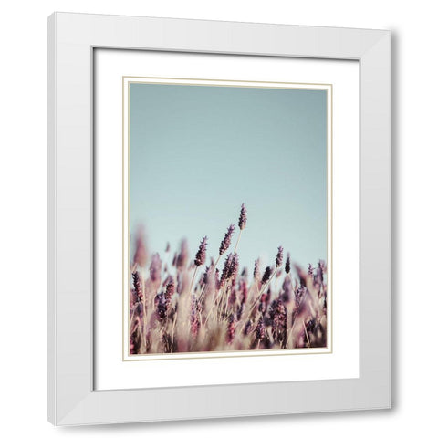 Field Haze White Modern Wood Framed Art Print with Double Matting by Design Fabrikken