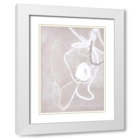 Fine Line 1 White Modern Wood Framed Art Print with Double Matting by Design Fabrikken
