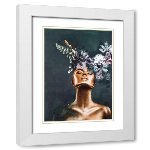 Gold Couture 2 White Modern Wood Framed Art Print with Double Matting by Design Fabrikken
