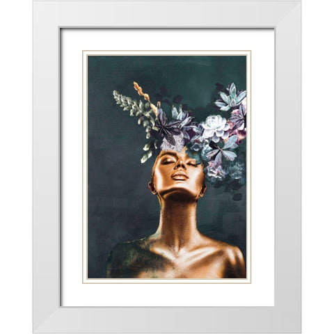 Gold Couture 2 White Modern Wood Framed Art Print with Double Matting by Design Fabrikken
