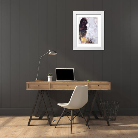 Yellow Era 1 White Modern Wood Framed Art Print with Double Matting by Design Fabrikken
