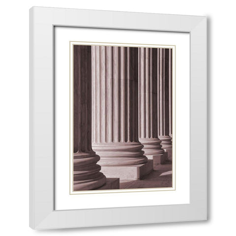 Pillars 2 White Modern Wood Framed Art Print with Double Matting by Design Fabrikken