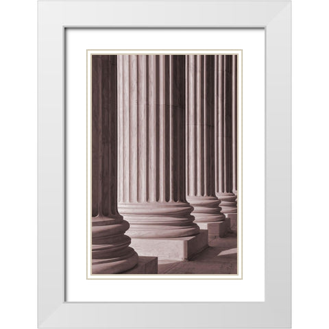 Pillars 2 White Modern Wood Framed Art Print with Double Matting by Design Fabrikken