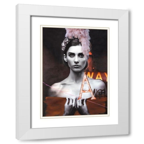 Angel White Modern Wood Framed Art Print with Double Matting by Design Fabrikken