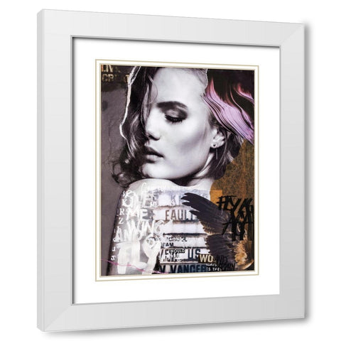 Fly Again White Modern Wood Framed Art Print with Double Matting by Design Fabrikken