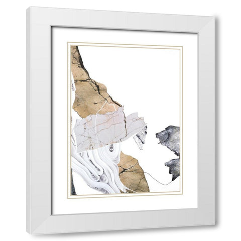 Paper Look 2 White Modern Wood Framed Art Print with Double Matting by Design Fabrikken