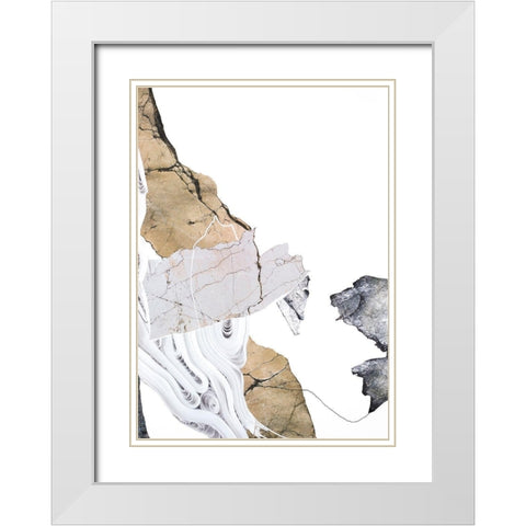 Paper Look 2 White Modern Wood Framed Art Print with Double Matting by Design Fabrikken