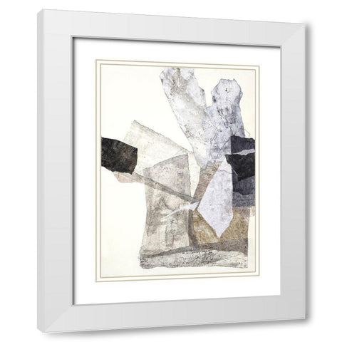 Organza 1 White Modern Wood Framed Art Print with Double Matting by Design Fabrikken