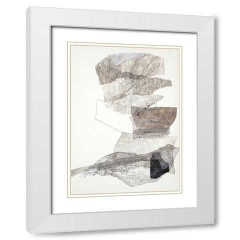 Organza 2 White Modern Wood Framed Art Print with Double Matting by Design Fabrikken