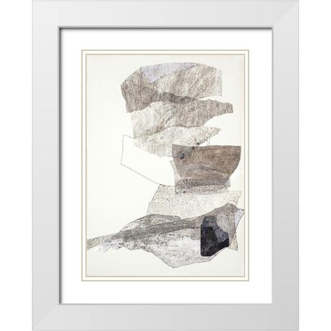 Organza 2 White Modern Wood Framed Art Print with Double Matting by Design Fabrikken