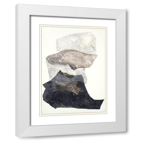 Organza 3 White Modern Wood Framed Art Print with Double Matting by Design Fabrikken