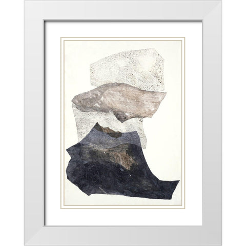 Organza 3 White Modern Wood Framed Art Print with Double Matting by Design Fabrikken