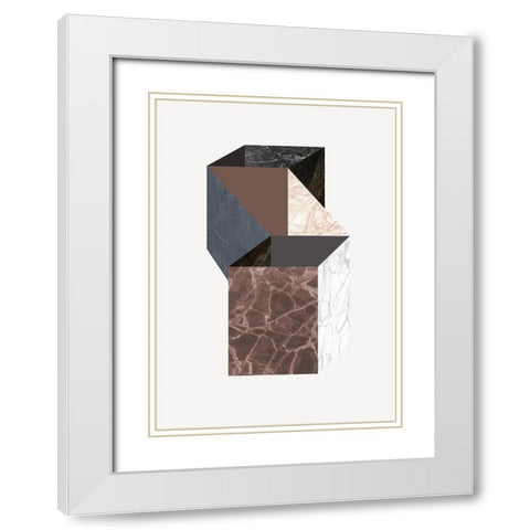 Scene 4 White Modern Wood Framed Art Print with Double Matting by Design Fabrikken