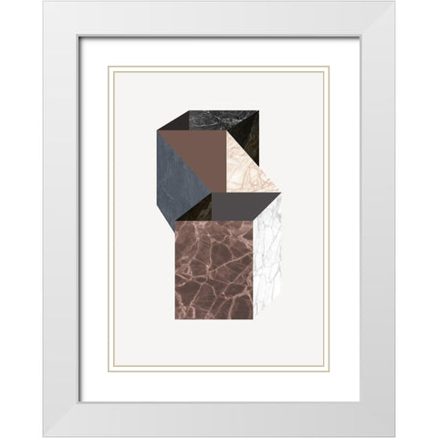 Scene 4 White Modern Wood Framed Art Print with Double Matting by Design Fabrikken
