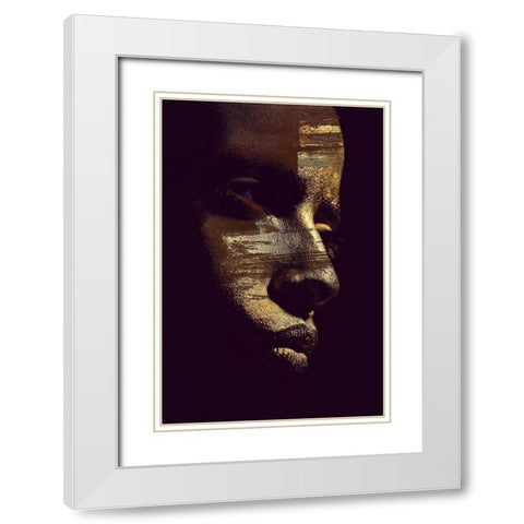 Gold Vision White Modern Wood Framed Art Print with Double Matting by Design Fabrikken