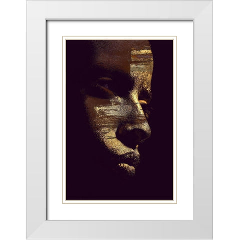 Gold Vision White Modern Wood Framed Art Print with Double Matting by Design Fabrikken