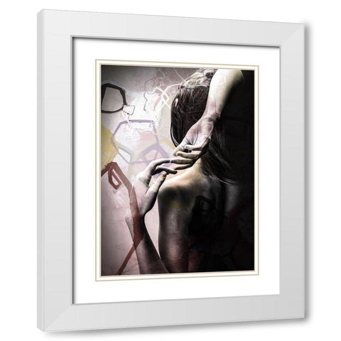 Studio 3 Colors White Modern Wood Framed Art Print with Double Matting by Design Fabrikken