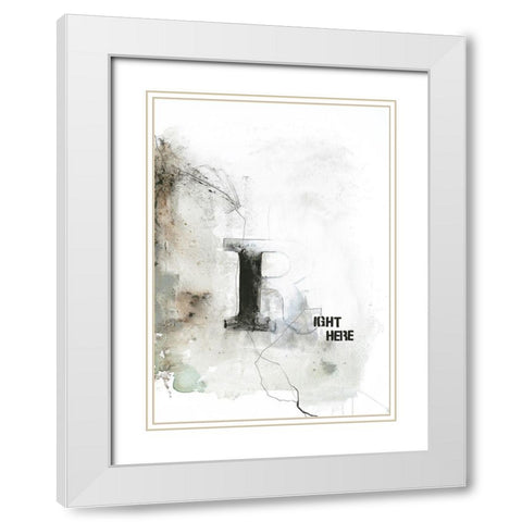 Right Here White Modern Wood Framed Art Print with Double Matting by Design Fabrikken