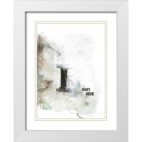 Right Here White Modern Wood Framed Art Print with Double Matting by Design Fabrikken